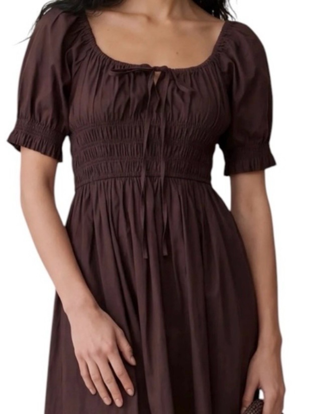 Few Moda Sorella Fenella Cotton Dress Dark Coffee Brown NWT
